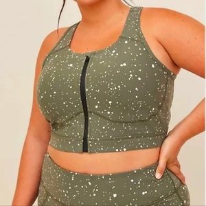 Torrid Happy Camper Zip Front Sports Bra